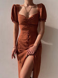 Zingj And Summer 2023 New V-Neck Single Breasted Temperament In The Long Dress