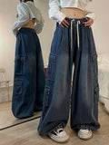 Tie Strap Baggy Cargo Jeans-Outfit