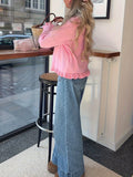 Women's Cardigan Pure Color Loose Temperament French Long-Sleeved Sweater Knitted