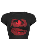 Eye Print Baby Crop Top- Outfit