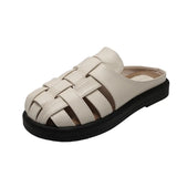 Soft French Gentle Breathable Sandals Women In Summer Wearing Thick Bottom Beach Bag Head