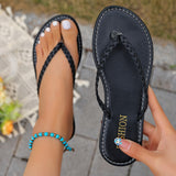 Bottom Cool Slippers Women 2025 Summer New Large-Size Braided Toe Lady Wearing