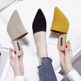 Half-Slippers High Heel Head Women's Summer New Fashion Half-Shoe Single Shoes Fashion Fine Heel Cool