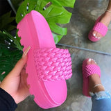 Thick Bottom Slippers Women Wear Loose Cake And Medium And Cold Slippers One