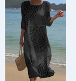 Spring And Summer New Short-Sleeved Casual Print Temperament Dress Dress Body Small Fresh Casual