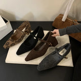 The Autumn And Winter Of 2025, A Word With A Female Plus Velvet Single Shoe Korean Version Of The Coarse And Small Square Head Velvet Female Shallow Shoes Leopard