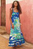 Zingj Southeast Asia New Small Flower Wave Sling Skirt High-End Temperament A-Line