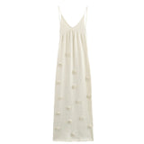 Women's Dress 2025 Spring And Summer Fashion Sexy V-Neck 3D Effect Knitted Sling