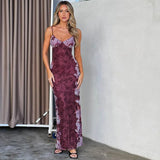 Zingj Summer Women's Vintage Print Premium Slip Dress Evening