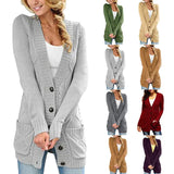 Long Coat Women's Long Dress Long Female Solid Color Mah-Button Cardigan Long-Sleeved British