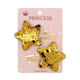 Glitter Cartoon Cartoon Love Heart Crown Hair Clips For Girls Handmade Hairpins Boutique Barrette Kids Hair