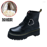 Year's New Thick-Bottom Martin Boots Female English Style Love Cake 2025 New Net Red Short Boots