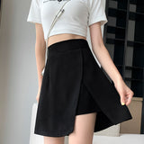 Hip Skirt Plus Black A Word High-Waisted Open Skirt Summer 2025 New Short Skirt Irregular Skirt Half-Dress
