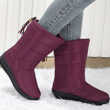 Women Waterproof Snow Boots Mid-Calf Down High Bota Ladies Winter Shoes Woman Plush Insole Botas Mujer