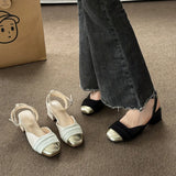 Summer New French Mary Jane Coarse Head Sandals In The Wind With The Buns Buckle Fashion