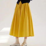 Spring Bright Yellow Dress Long Velvet Cotton Showing Thin And Comfortable Set Of Small Tight Folds Big Umbrella