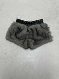 Heavyweight Imitation Fur Leather Splicing Fur Trousers Autumn And Winter Babes Fashion Low-Waist Shorts Women's
