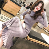 Sleeve Dress Women Slender O-neck Autumn Winter Elegant Chic Solid Midi 5-color All-match Knitted Fashion Ulzzang