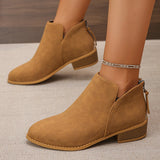 Large-Dish-So-Skin Boots Women's Pointed Zippers And Ankle Boots Women's Zippers And Ankle