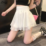 Skirts Women Mini Elegant Sweet Girls Cute High Waist Summer Fashion Korean Design Y2k Clothes Females Leisure Vintage