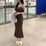 Zingj Belt Dress Female Summer Sleeveless Accept Waist Pure Desire Sexy Tight Show Thin Senior Feeling Bag Buttock Hot Girl Tight