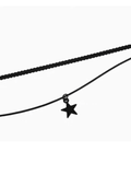 Black Star Double Layered Choker Necklace-Outfit