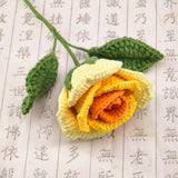 Zingj Doll Line Wine Cup Rose Wool Knitting Rose Bouquet Hand-Woven Eternal Flower Wool Flower