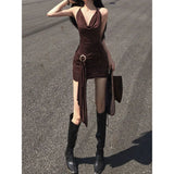 Thai V-Neck Hanging Neck Sling Dress Women's New Summer Dress Bodyd High-End Temperament A Word