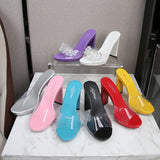 Zingj New Korean Version Of The Runway Show Model Shoes Fine Heel Sexy Black Waterproof Table 11CM High Heel Sandal Female