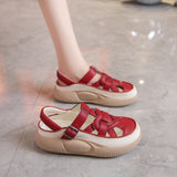 Version Of Roman Sandals Women Wear 2025 Summer New Retro Buckle Beach Shoes Head Breathable Hollow