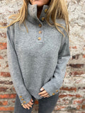 Li-Necked Knitwear In Autumn/Winter 2025 Solid Color Buttons Casual Loose Sweater For