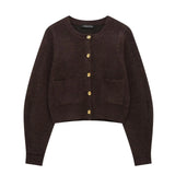 Buckle Knitted Jacket Stew Half Skirt In Autumn And