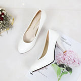 Of 2025 New Patent Leather High Heel Women's Shoes Professional OL Table Shallow Mouth Round Head Single Shoes