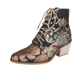 43 Embroidered Tamarin With Martin Boots Women's Autumn And Winter Toy Embroidery High And Short