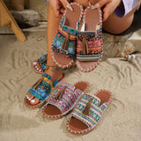 Bohemian Beach Women's Shoes In The Summer Of 2025 43-Yard Wish Large-Size Flat-Bottomed Slippers For