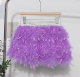 Real Shooting Feather Dress Small Pony Short Skirt Birthday Dress Dress Princess Short Dress