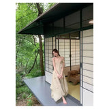 Zingj Chinese Style New Chinese Style Sling V Collar Dress Female Waist Show Thin Design Feeling Long