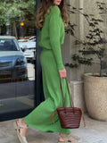 Sen Series V-Neck Cardigan With High-Waisted Long Skirt Knitting Suit Women's Fashion Slim Slim Retro