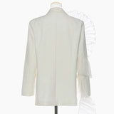 New Oversize Mesh Three-Dimensional Lotus Edge Irregular Loose Suit Casual Coat