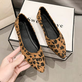 Leopard-Print Soft-Bottomed Velvet Shoes Women 2025 New Flat Velvet Flat For Good Things Shallow Mouth Comfortable Single
