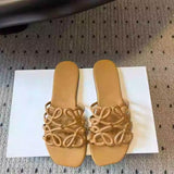 With One-Word Slippers Women's 2025 Summer New Bottom Wear Leisure Holiday Style Comfortable Beach
