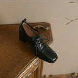 British Wind High Heel Deep Mouth Single Shoes Women In The Autumn Of 2025 New Retro Fashion Coarse Lace Leather