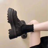 Jane Women's Shoes Spring And Autumn High-End Feel Magic Sticker Lefu Shoes Small Leather Shoes New Chinese Embroidery National Style Thick Sole Single