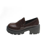 English Wind With Jk Small Leather Shoes Women Round Head With Thick Soles Students With Skirts Two Wearing Lef