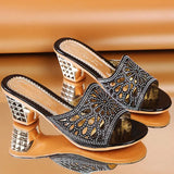 Slippers Women's 2025 Summer New Wear Hollow Fashion Casual Shoes And Diamonds Fashion Cold