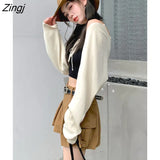 Cardigan Women Summer Sun-proof Slim Cropped Elegant All-match Street Wear Vacation Solid Casual Lace-up Tender Simple