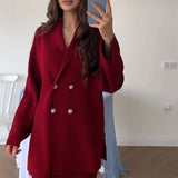 Women's New French Temperament Solid Color Commute Button-In- Cardigan Suit