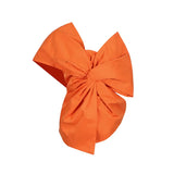 Zingj 2024 New Fashion Temperament Pure Color Asymmetric Collar Bow Decorative Splicing Design Sense Women's