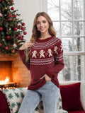And Winter New Christmas Sweater Women Loose Knitting Wave Point Snowflake Cartoon