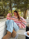 2025 New Casual Fashion Retro-Colored Coarse Knitted Loose Bat Sleeve
